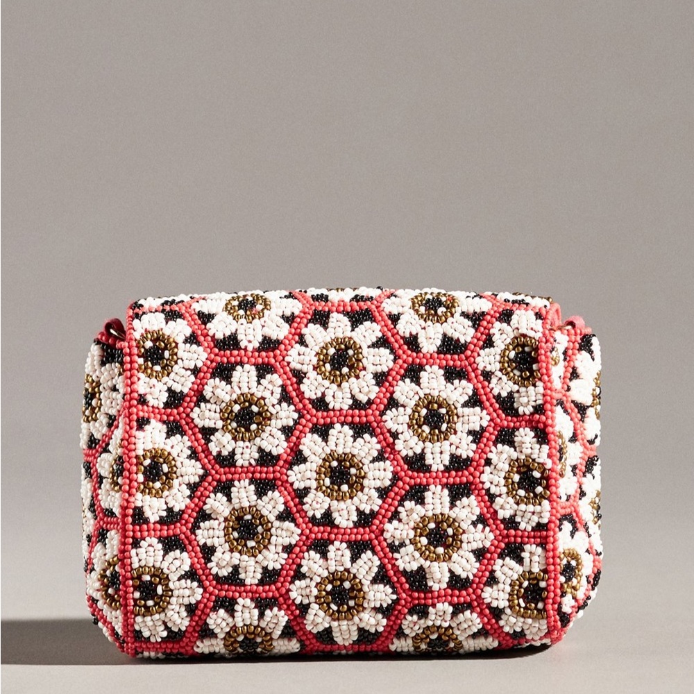 Anthropologie Beaded Floral Crossbody Bag / Clutch - Picture 10 of 13